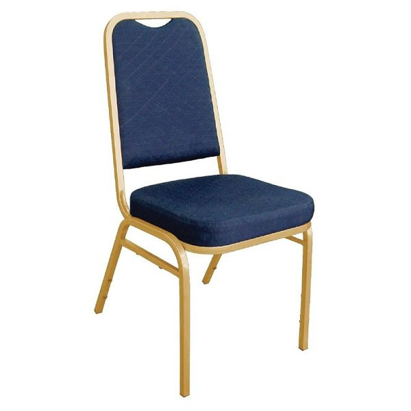 Bolero Bankettstühle mit rechteckiger Lehne blau, VE: 4 Stück, DL015