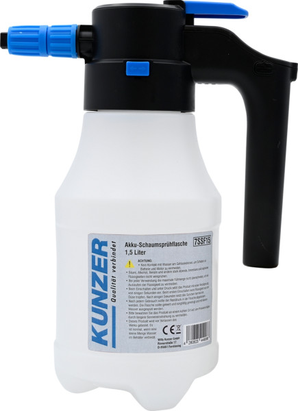 Kunzer Akku-Schaumsprühflasche 1,5 Liter, 7SSF15, 4260625449066