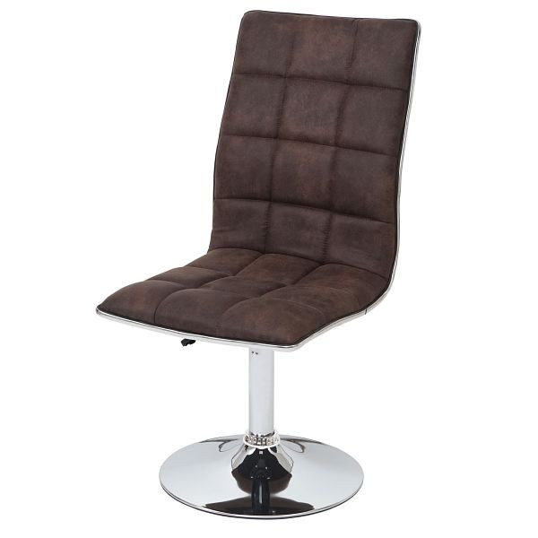 Mendler 2er-Set Esszimmerstuhl HWC-C41, Stuhl Küchenstuhl, höhenverstellbar drehbar, Stoff/Textil FSC®, vintage dunkelbraun, 59108