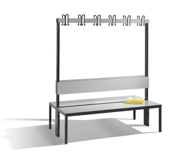C+P Doppelseitige Garderobenbank mit Rückenlehne, Basic Plus, H1650xB1500xT760mm, 8061-200 S10001