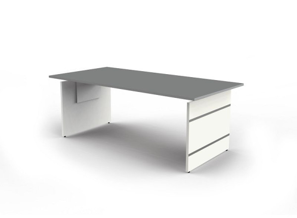 Kerkmann Höhenverstellbarer Wangenschreibtisch extragroß, Form 4, B 2000 x T 1000 x H 680-760 mm, Grafit, 11415812