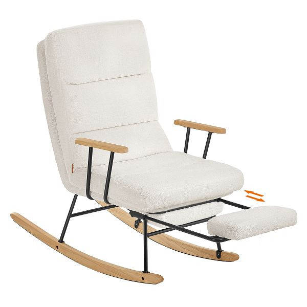 SONGMICS Schaukelstuhl, Farbcreme: WeißVerpackungsmaße: 97x67x100cm; 13,9 kg, 97x67x100 cm, LYY016W01