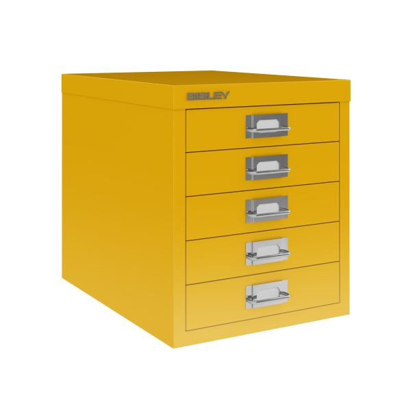 Bisley Home MultiDrawer, 12er Serie, 5 Schubladen à H 51 mm, DIN A4, Farbe: sunflower, L125642