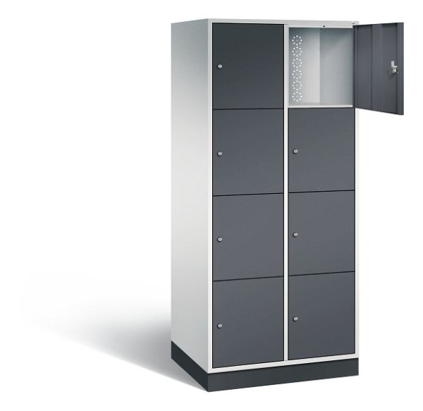 C+P XL-Schließfachschrank Intro, H1950xB820xT590mm, Farbe: Lichtgrau / Schwarzgrau, 8470-203 S10062