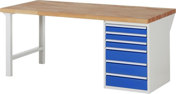 RAU Werkbank Serie 7000 - Modell 7515, B2000 x T900 x H890 mm, Systemunterbau B2000 x T850 x H850 mm, 03-7515A1-209B4M.11
