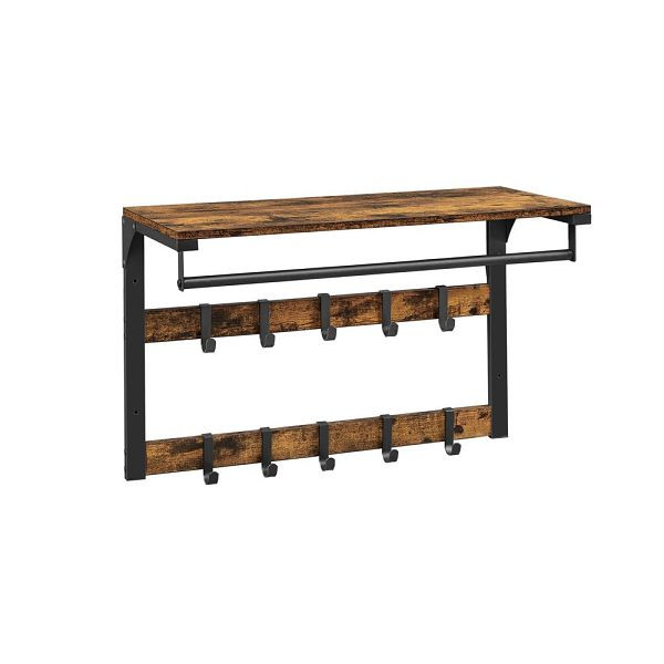VASAGLE Wandgarderobe mit Ablage Industriestil, LCR101B01