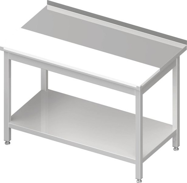 Stalgast Arbeitstisch mit Grundboden, 1000x600x850 mm, mit vertiefter PE-Schneideplatte, mit Aufkantung, verschweißt, VAT10615A