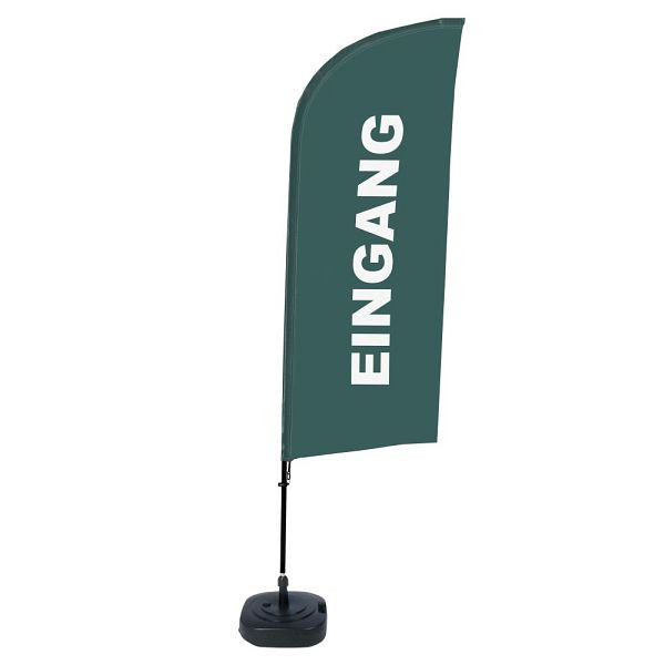 Showdown Displays Beachflag Alu Wind Komplett-Set Eingang Grau Deutsch ECO, BFAW310-WT21-I121ECO