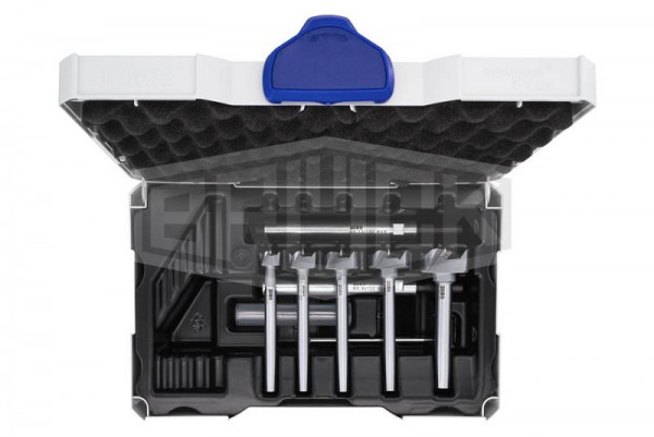 BRÜCK ZOBO Bohrer WD Set5 L, Chromstahl, Durchmesser 15-35mm, für System 2, zusätzlich je 1 Verlängerung, 623717