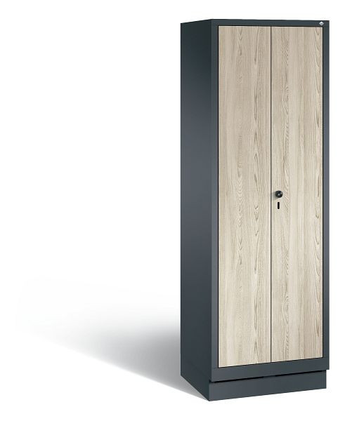 C+P Spind Evolo, 2 Abteile, H1800xB610xT500 mm, Anthrazit/MDF Esche, 48022-20 S10464