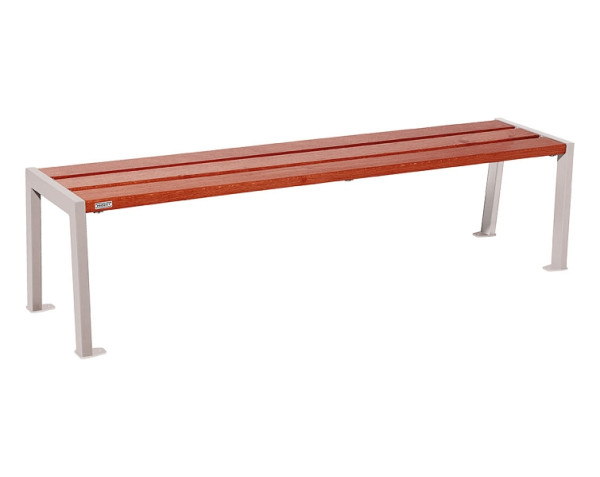 Procity Sitzbank Ohne Rückenlehne Silaos 1800 mm, Holz & Stahl, Mahagoni/RAL 7044, 209632.7044.ACAJ