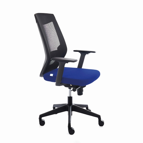 Rocada Bürodrehstuhl Sitz blau schwarze Netzrückenlehne, 908-3