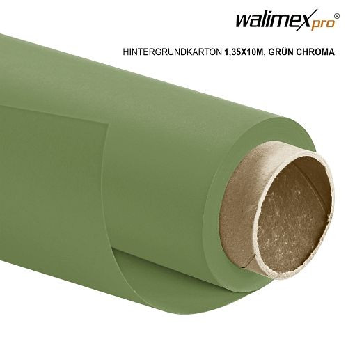 Walimex pro Hintergrundkarton 1,35x10m, grün chroma, 22807