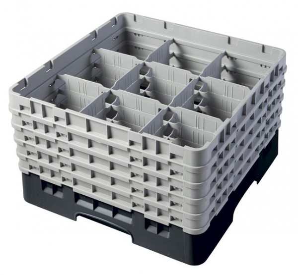 Cambro Spülkorb mit 9 Fächer Camrack® 25,8 cm Schwarz, 9S958110