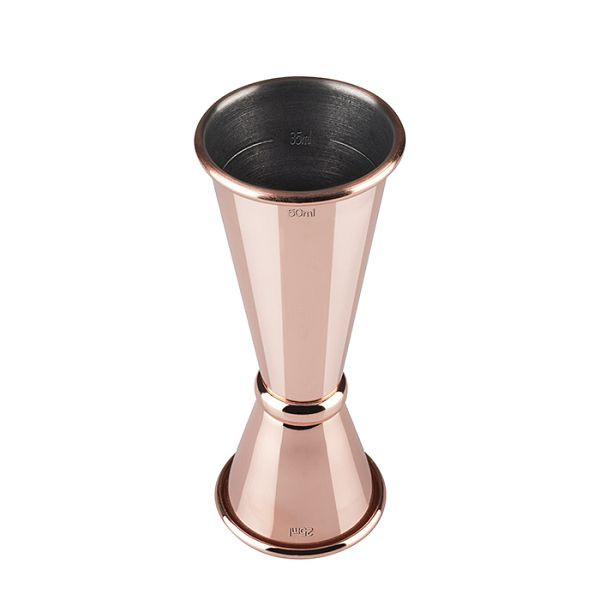 APS Barmaß, Ø 4 cm, Höhe: 11 cm, Edelstahl, Kupfer-Look, Volumen: 2,5 / 5 cl, mit Füllstrich 3,5 cl / 1,5 cl, 93165