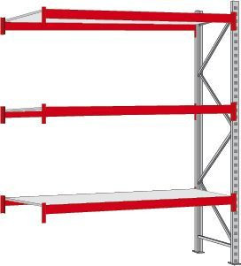 Regalwerk WILLY-Weitspannregal - 700 - Stahl - Anbaufeld HxBxT 2000x2700x1000mm mit 3 Fachebenen Stahleinlage, B7-60208-100