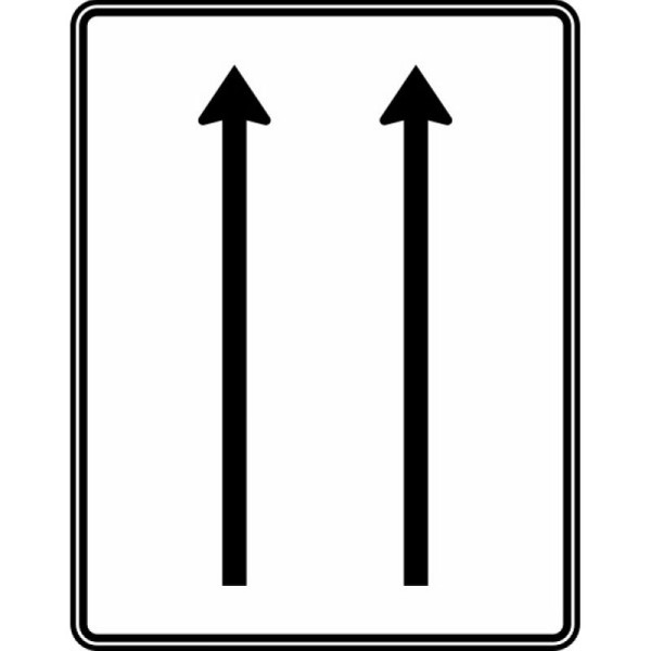 Stein HGS Fahrstreifentafel ohne Gegenverkehr, 2-streifig in Fahrtrichtung Nr. 521-30, 1250 x 1600 mm, RA2, Alform, ohne Entfernungsangabe, 521-30-122