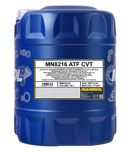 MANNOL Getriebeöl 8216 ATF CVT, VE: 20 l, MN8216-20