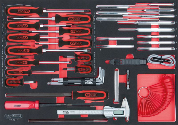 KS Tools SCS Schraubendreher- und Messgeräte-Satz, 41-teilig in 1/1 Systemeinlage, 711.1041