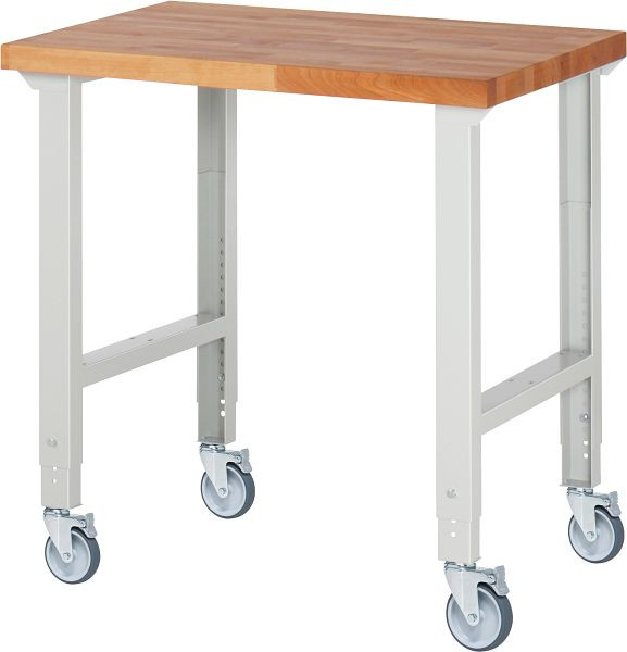 RAU Fahrbare Werkbank (höhenverstellbar) 7000-1, 1000x700x950-1000mm, 4 Lenkrollen, 05-7000-1-107B4H4.12