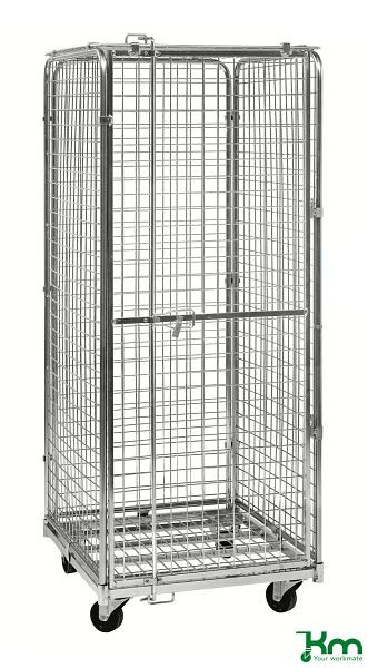 Kongamek Sicherheitscontainer 720 x 830 x 1840 mm, Verzinkt, 2 Lenk- und 2 Bockrollen, KM1200