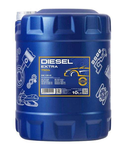 MANNOL Motoröl 7504 Diesel Extra 10W-40, VE: 10 l, MN7504-10