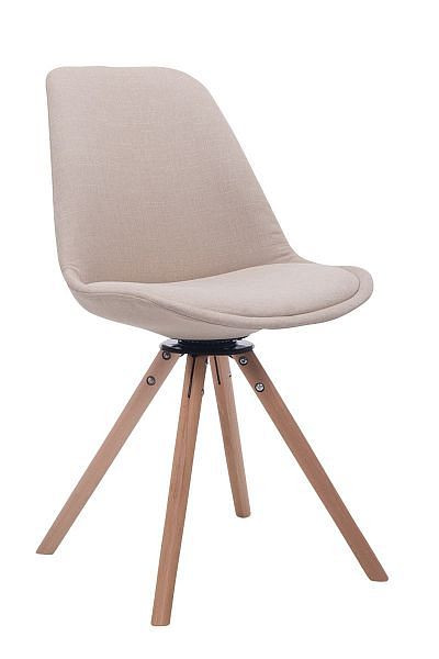 CLP Besucherstuhl Troyes Drehbar Natura Stoff Rund, creme, 151854404