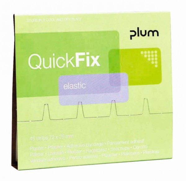 Plum Nachfüllpack QuickFix elastisch - atmungsaktiv und anschmiegsam 45 Pflaster, 5512