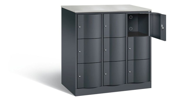 C+P XL-Schließfachschrank Resisto, H1255xB1148xT640mm, Farbe: Schwarzgrau, 8573-373 S10132