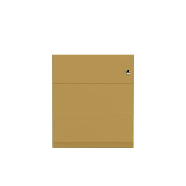 Bisley Rollcontainer Note™, 3 Schubladen, Tiefe 565 mm, Griffleiste, 682 dijon, NWA59M7SSS682