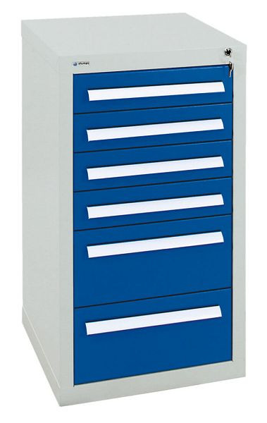 stumpf Schubladenschrank Serie T-100/35-1, RAL 7035/5010, 6 Schubladen (4x100, 2x200mm), 8151574