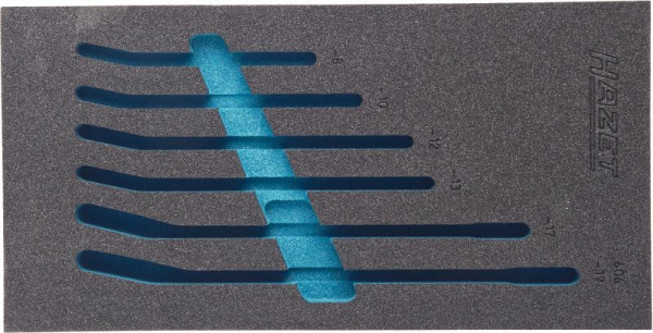 Hazet 2-Komponenten Weichschaum-Einlage, für 163-97/6, 606 N/6, Abmessungen / Länge: 342 mm x 172 mm, 163-97L