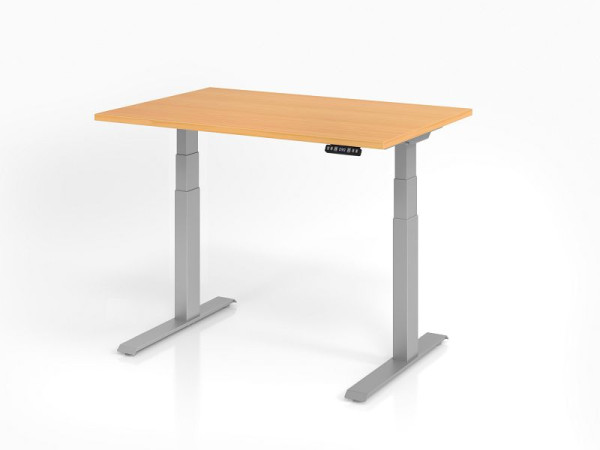 Hammerbacher Schreibtisch XDKB12, 120 x 80 cm, Platte: Buche, 25 mm dick, ABS-Dickkante, Rechteckform, VXDKB12/6/S