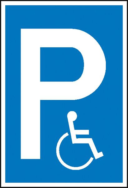 SafetyMarking Parkplatzschild, Symbol: P, Symbol: Rollstuhlfahrer, BxH 40x60 cm, Aluminium, geprägt, 11.5136