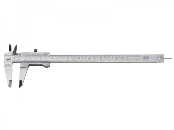 HELIOS PREISSER Taschenmessschieber, verchromt, 4-fach, mit Schraube 1/50mm, 1/1000, Messbereich 0 - 200 mm, 19650516