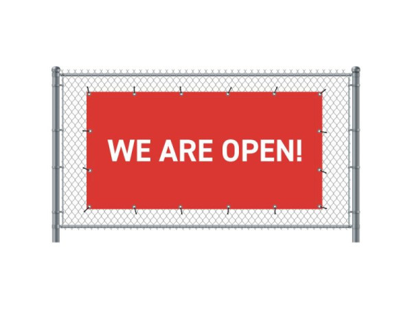 Showdown Displays Zaun-Banner 200 x 100 cm Geöffnet Englisch Rot, FBG200-100-I677