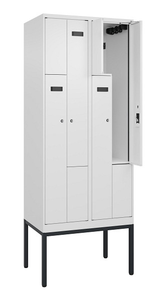 C+P Z-Spind Evolo PLUS, Gestell, 4 Fächer, 2120x800x500mm, 9016/9016, Zylinderschloss, 0490337-224 S10047