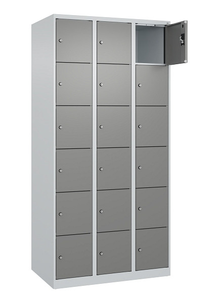 C+P Schließfachschrank Evolo PLUS, 18 Fächer, 1850x900x500mm, 7035/0004, 049000-306 S10014