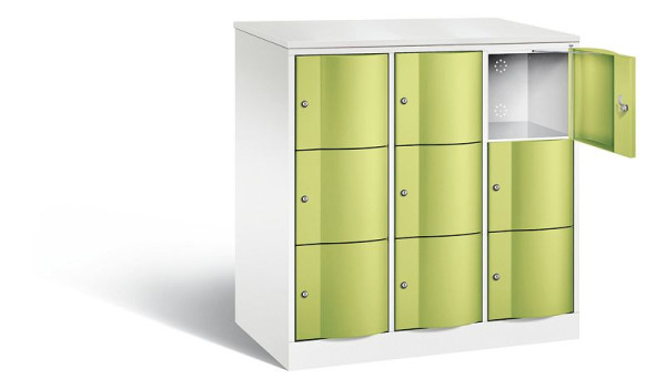 C+P XL-Schließfachschrank Resisto, H1255xB1148xT640mm, Farbe: Verkehrsweiß / Viridingrün, 8573-373 S10171