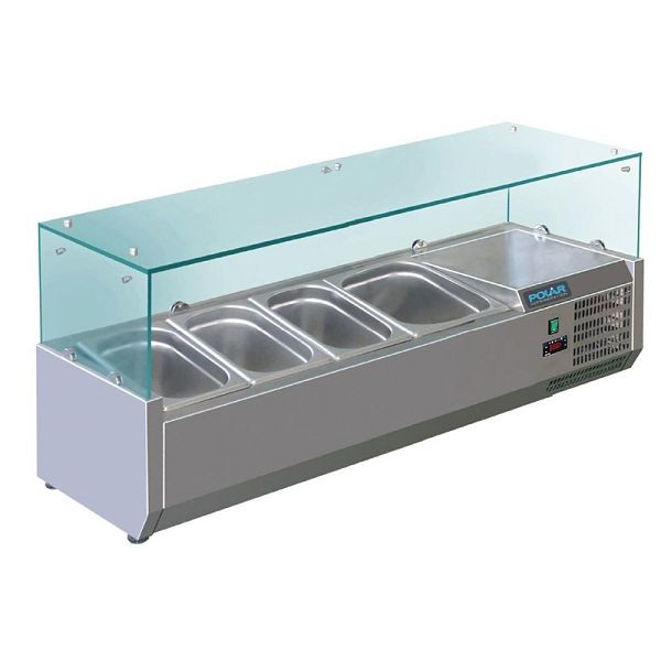 Polar Aufsatzkühlvitrine für 3x GN1/3 + 1x GN1/2, GD875