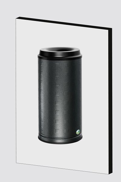 VAR Papierkorb 20-l Inhalt, Wandausführung, Alu, eloxiert, antik-silber, 28577