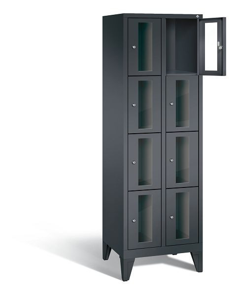 C+P Schließfachschrank Classic, H1850xB610xT500mm, Farbe: Schwarzgrau, 8010A204 S10014