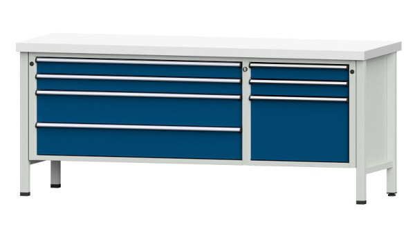ANKE Werkbänke Kastenwerkbank, Modell 288 V, 2000 x 700 x 850 mm, RAL 7035/5010, KSP 50 mm, 304.634