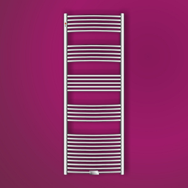 MERT Badheizkörper chrom gebogen, 400 x 1600 mm, Mittelanschluss, 4-40x160-M