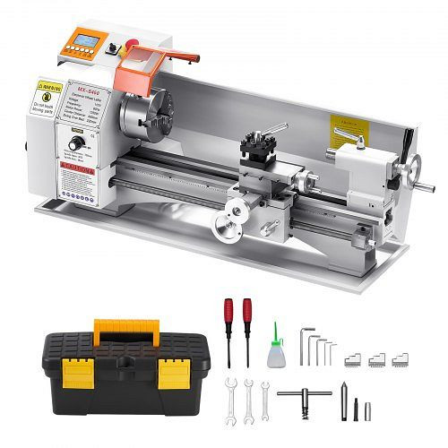 VEVOR Metalldrehmaschine 220x450 mm, 2500 U/min, 1250 W bürstenloser Motor, mit Zubehör, für Präzisionsteile, QZDCLWCC8718VDYLAV2