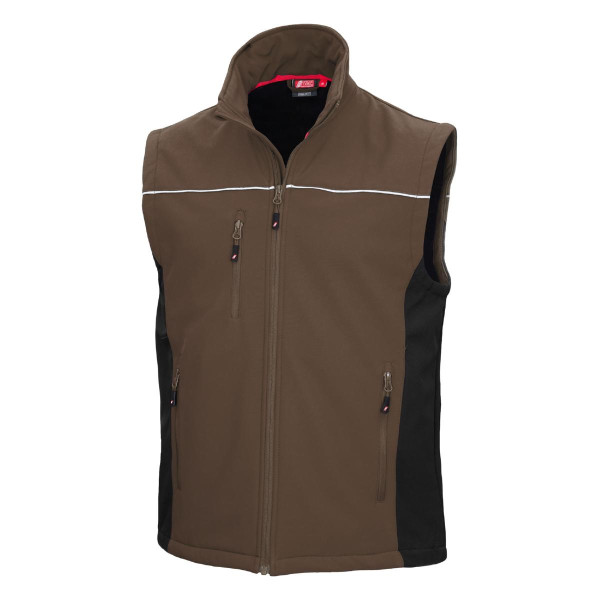 NITRAS MOTION TEX LIGHT, Softshellweste, braun / schwarz (Farbcode: 5010), Größe: XS, VE: 10 Stück, 7167-XS
