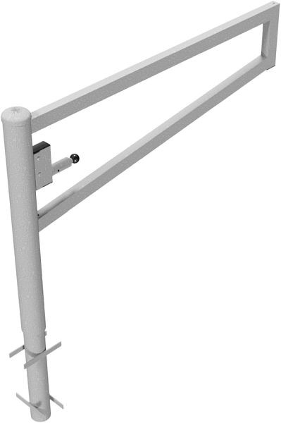 Schake Drehbare Wegesperre, zum Einbetonieren, feuerverzinkt, Gesamtbreite: 1500 mm, mit Dreikantverschluss, 4013_15F