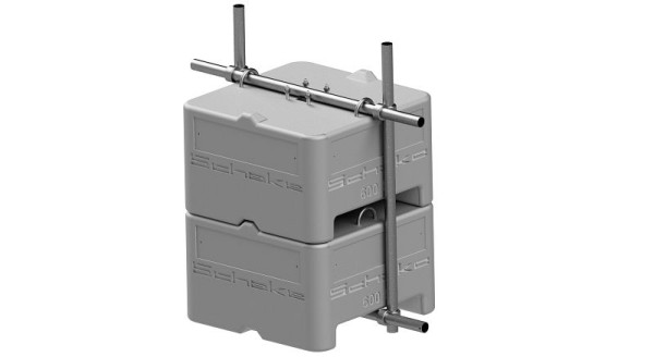 Schake Betongewicht SET 2 bestehend aus: 3x Beton-Aufstellvorrichtung 600Kg, 4x Verbindungsrohr für Betongewichte 1,3m, 4x Normalkupplung BB, 3F120-SET2
