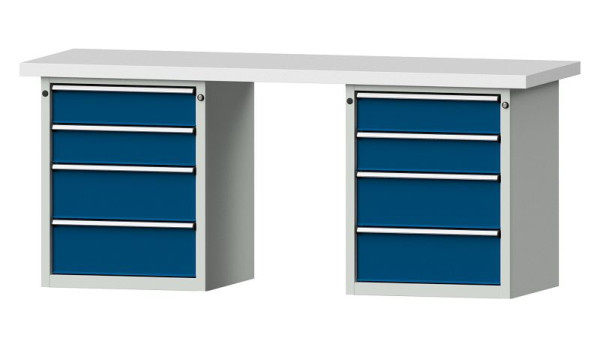 ANKE Werkbänke Kombiwerkbank, Modell 840 V, 2000 x 700 x 850 mm, RAL 7035/5010, KSP 50 mm, 415.102