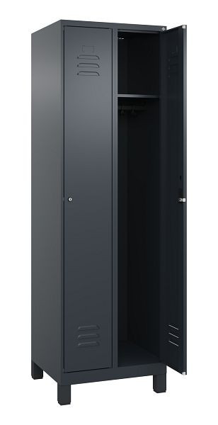 C+P Spind Classic PLUS, Füße, 2 Abteile, 1950x600x500mm, 7016/7016, 080010-20 S10026